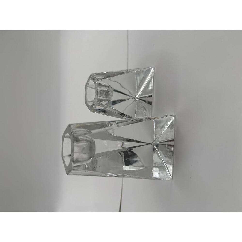 Villeroy and Boch Set of Two Clear Crystal Candle Holders